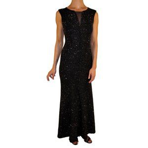 Eliza J Glitter Knit Gown Black Size 2
